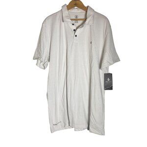 NWT Volcom Hazard Pro Short Sleeve Polo White Size XL